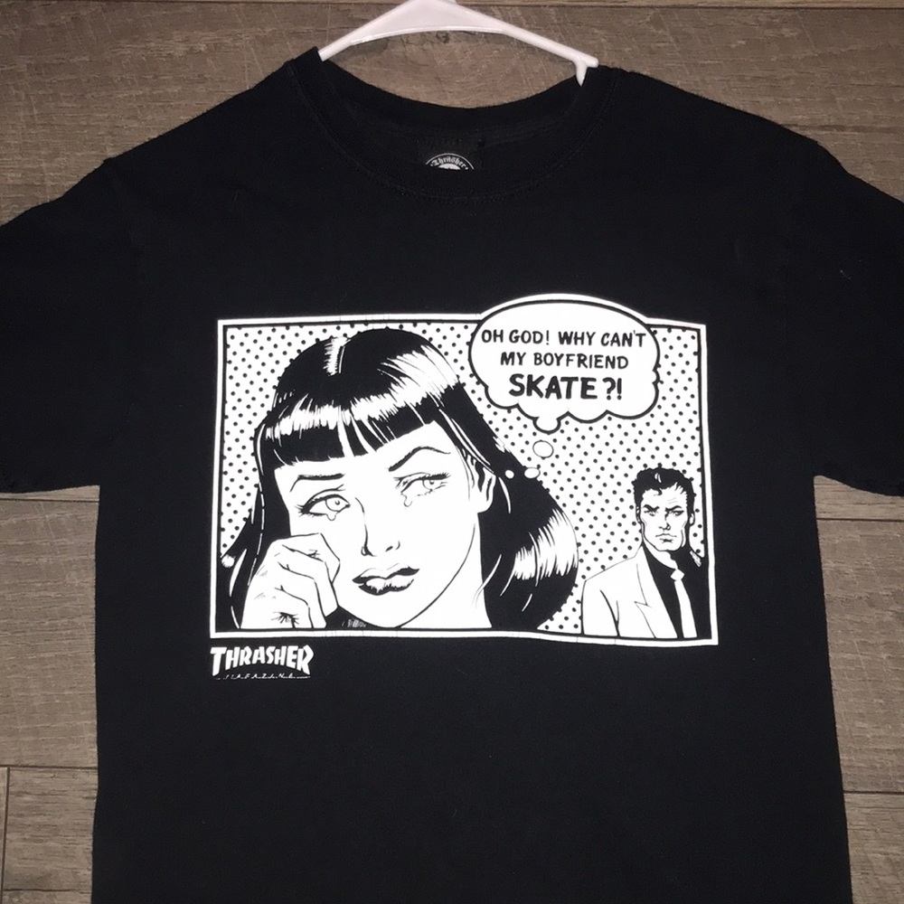 Thrasher size small comic print shirt
